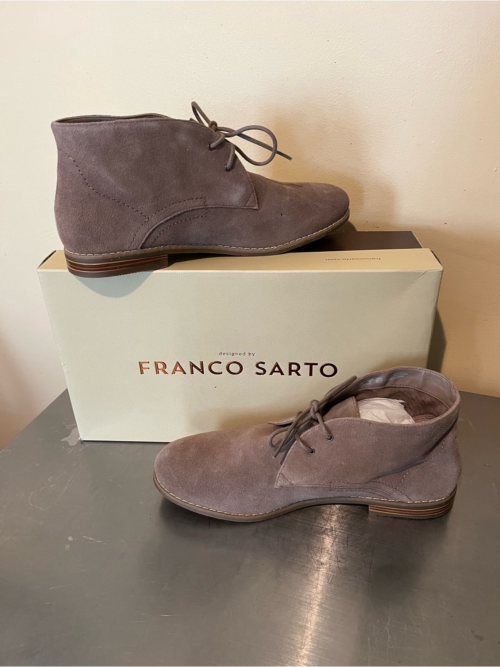 Franco Sarto Women’s Taupe Suede Boots NWT